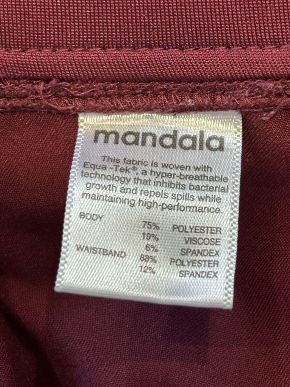 Mandala Women's Burgundy Scrub Pants Medium Drawstring - Picture 3 of 6